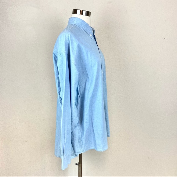 The Point Marshall Field’s Blue Button Down Top - Picture 4 of 8